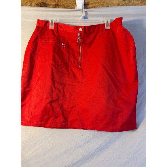 NWT New Red Mini Skirt Short Womens Plus Size 24 Fore Warned Silky Fabric 3X - Picture 1 of 4